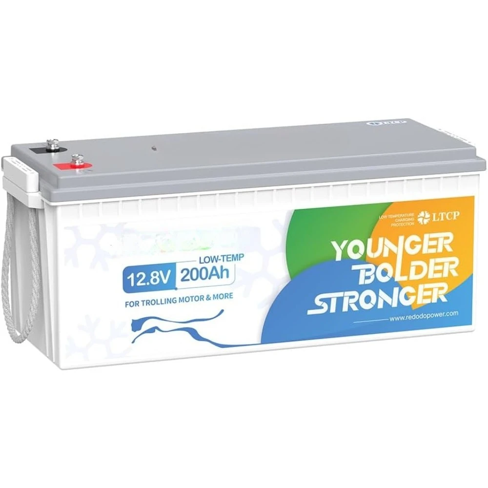 12.8V 200Ah LiFePO4 Battery with Low Temp Cutoff, 2560Wh Lithium Battery with 100A BMS, Up to 15000 Cycles, Perfect for RVs