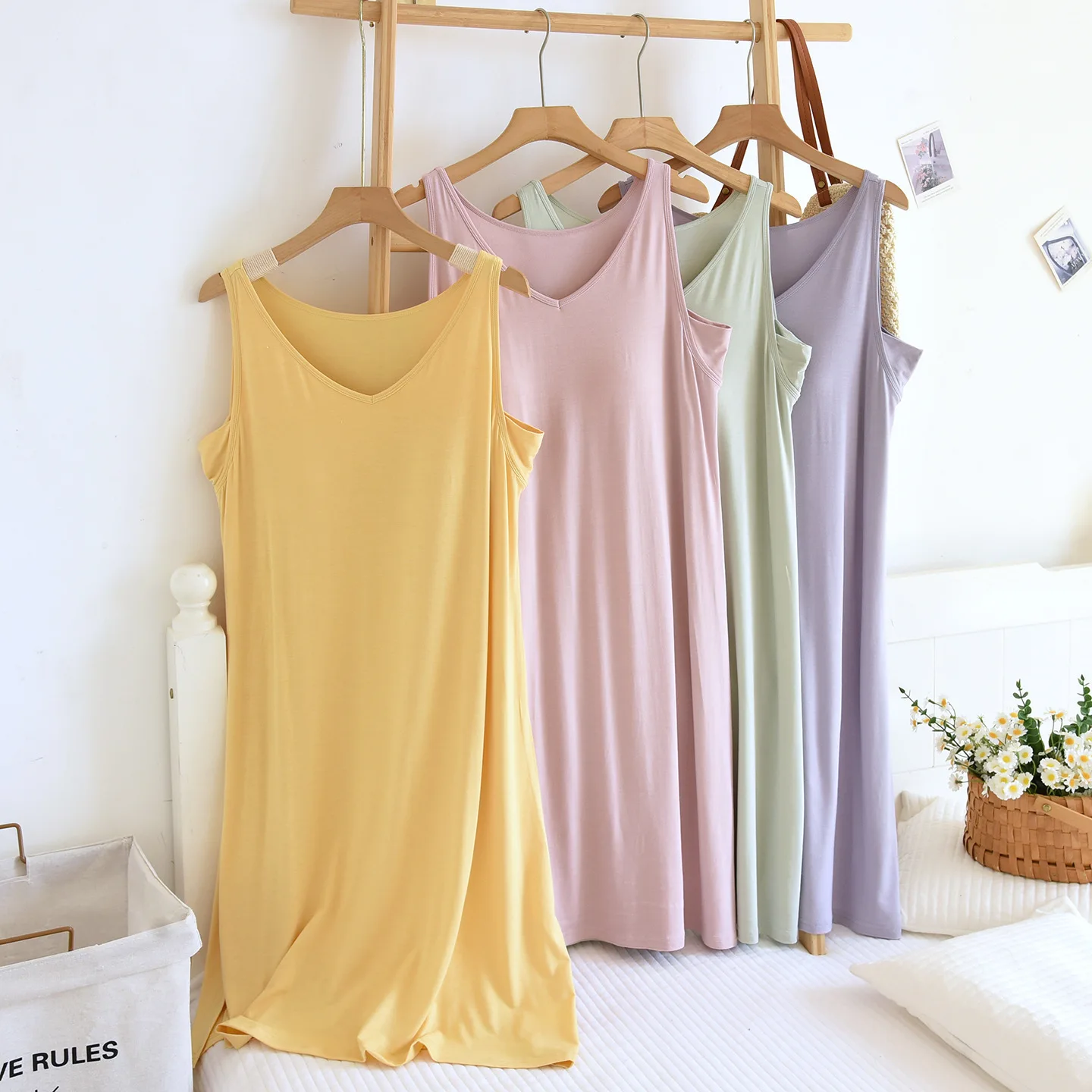 Plus Size Nightgowns Casual Women's Sleepwear Sleeveless Vest Night Dress Nightie Summer Pajamas XL XXL Sexy Modal Lingerie ﻿