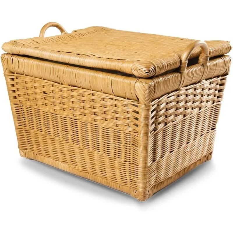 Lift-Off Lid Wicker Storage Basket, Medium, 20 in L x 15 in W x 14 in H,