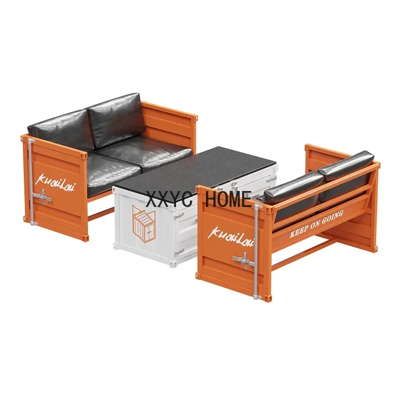 Quiet Bar Leisure Iron Container Vintage Milk Tea Shop Cafe Deck Sofa