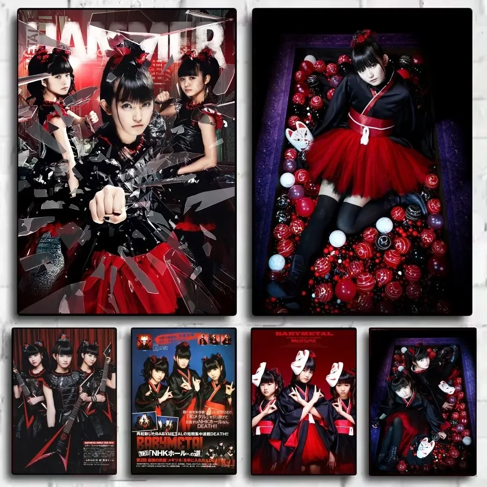 Babymetal B-Babymetal Pop Group Music Star Poster HD Art Home Living Room Bedroom Bar Aesthetic Decoratio