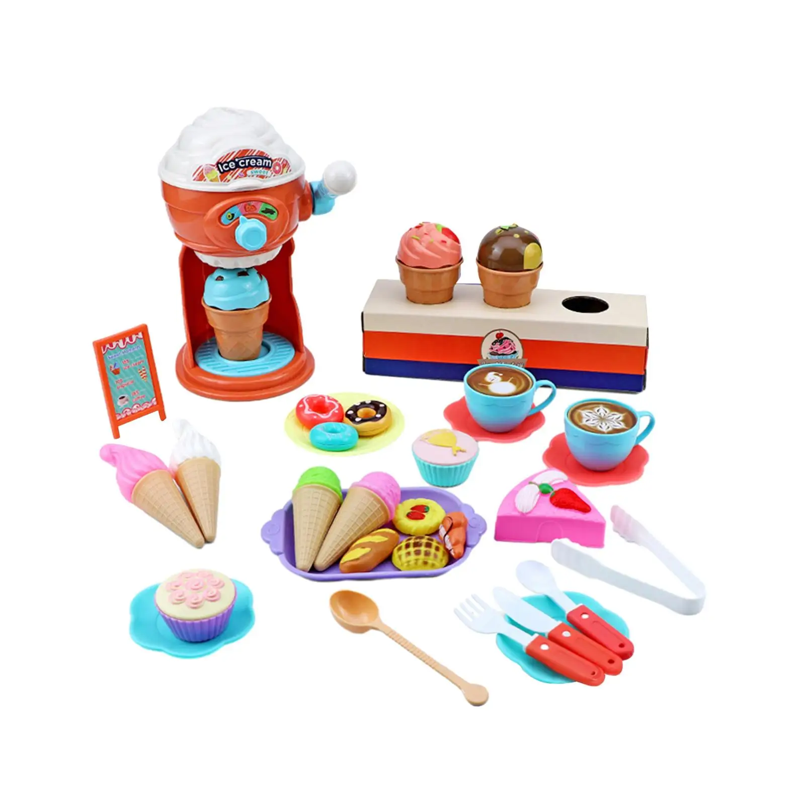 38Pcs Ice Cream Toy Set Gift Early Educational Ice Cream Maker Toy for Kids