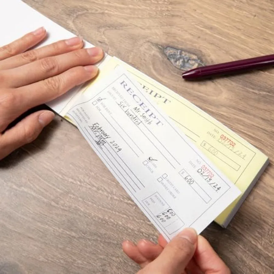 Cash and Rent Receipt Book - 50 Sets of Receipts - 2 Part Carbonless Paper - Ideal for Small Businesses and Landlords