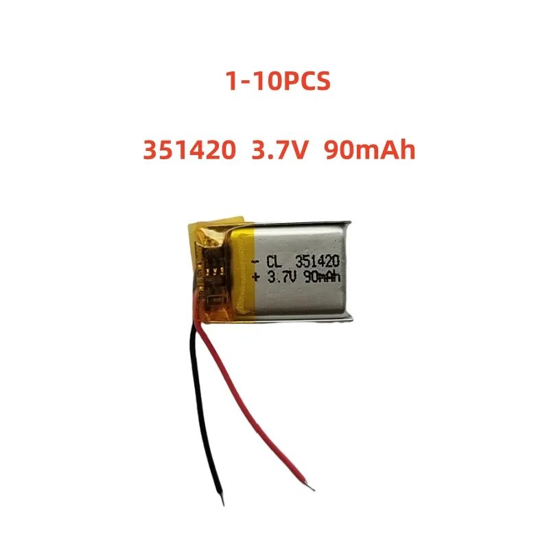 

351420 3.7V 90mAh Small Size Lipo Rechargeable Battery Lithium Polymer For MP3 Bluetooth MID headset headphone video pen