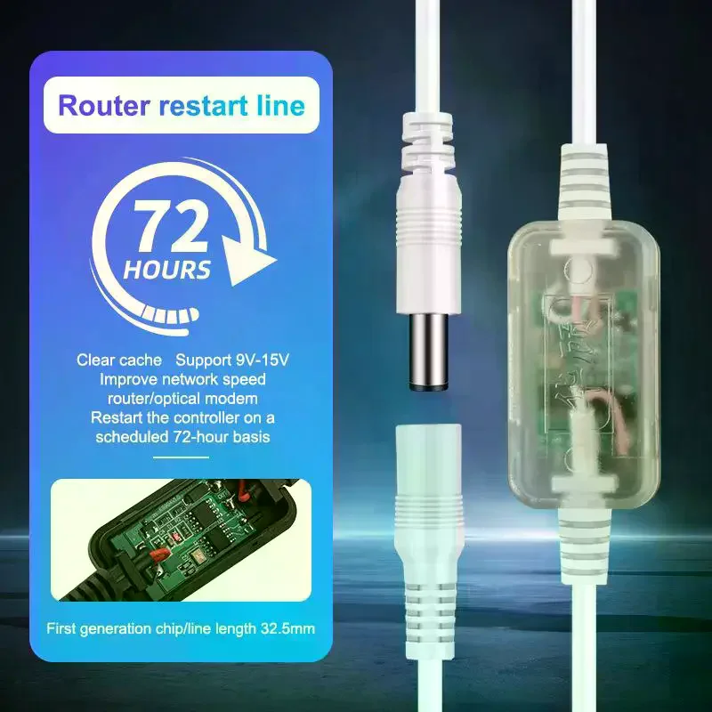 Automatic Router Modem Reboot Power Cord 24/72 Hours Auto Cycle Fast Reset for E-commerce Store Stable Network