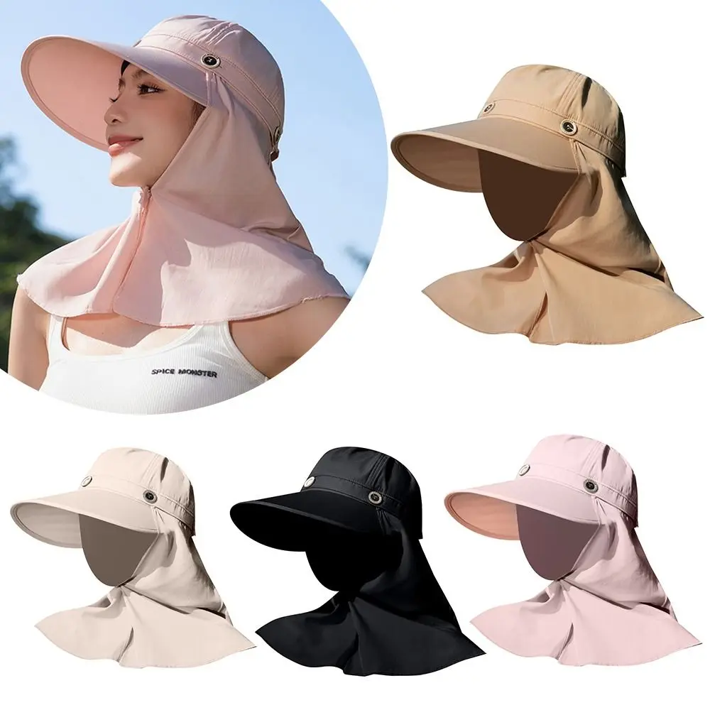 Sun Protection Sun Hat New Removable With Shawl Fisherman Hats Breathable Tea Picking Cap Women