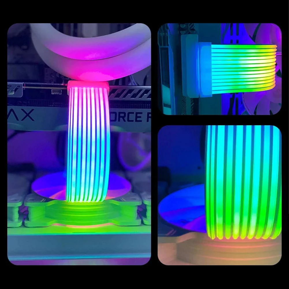 5 فولت 3Pin ARGB مزامنة كابلات الكمبيوتر 8Pin 24Pin PSU RGB ملحقات كابلات مرنة LED قطاع ضوء لتقوم بها بنفسك عدة لإمدادات الطاقة الكمبيوتر