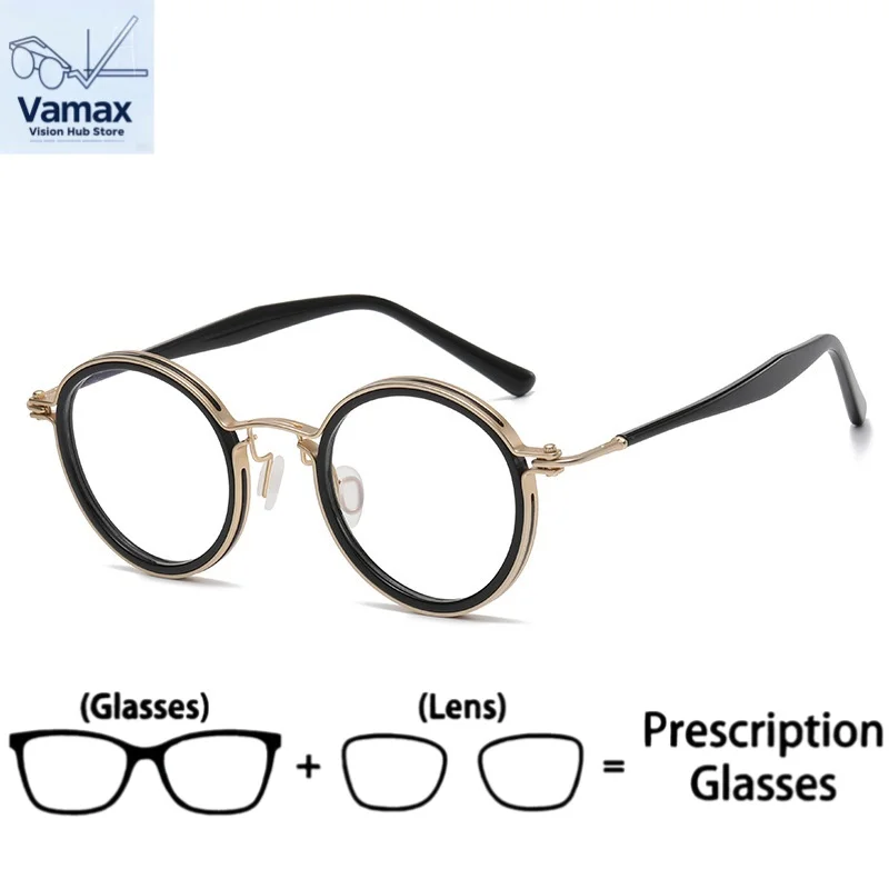 

VAMAX Vintage Pure Titanium Eyewear Unisex Trendy Ultra Light