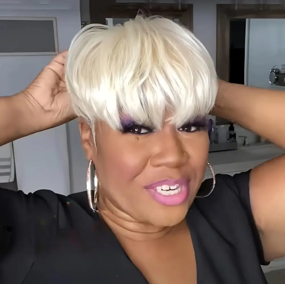 6 بوصة 613 شقراء اللون شعر ريمي شعر مستعار آلة صنع خصلات الشعر المستعار الإنسان 150% الكثافة قصيرة مستقيم عابث قطع باروكة من شعر طبيعي