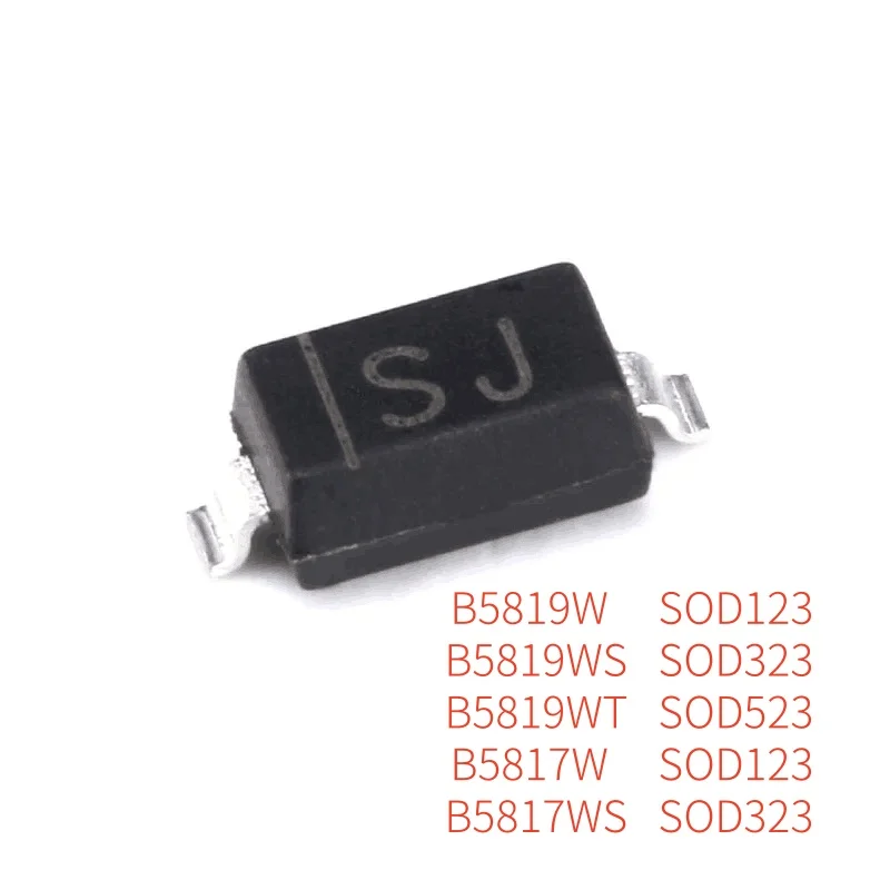 50pcs  B5819W SOD123 B5819WS  SOD323 B5819WT SOD523 B5817W XB01SB04A2BR SOD123 B5817WS  SOD323  Brand new original accessories