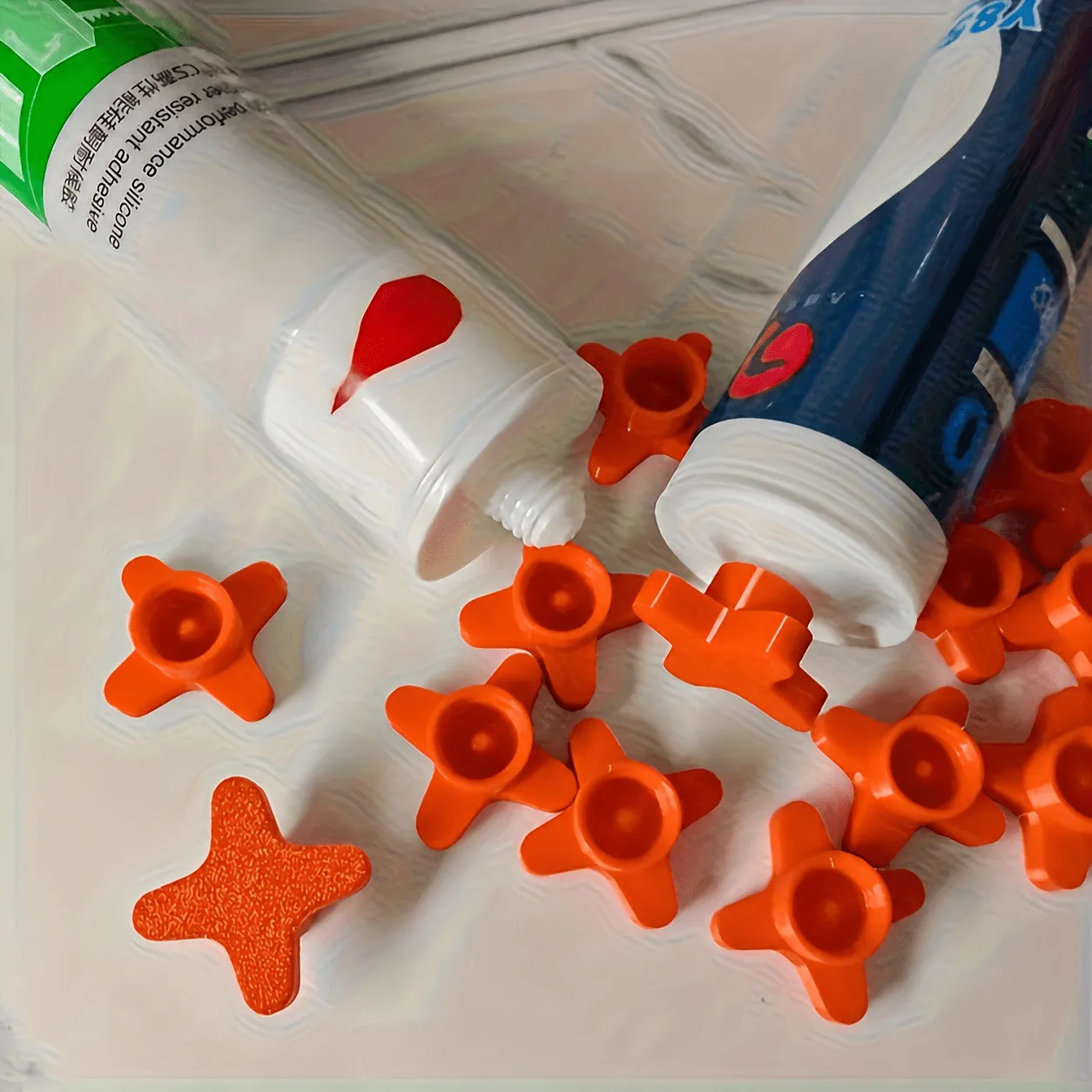 9PCS Reusable Threaded Caulk Tube Sealing Caps Four-Wing Nozzle Plugs Leakproof Sealant Cartridge Stoppers Home Repair