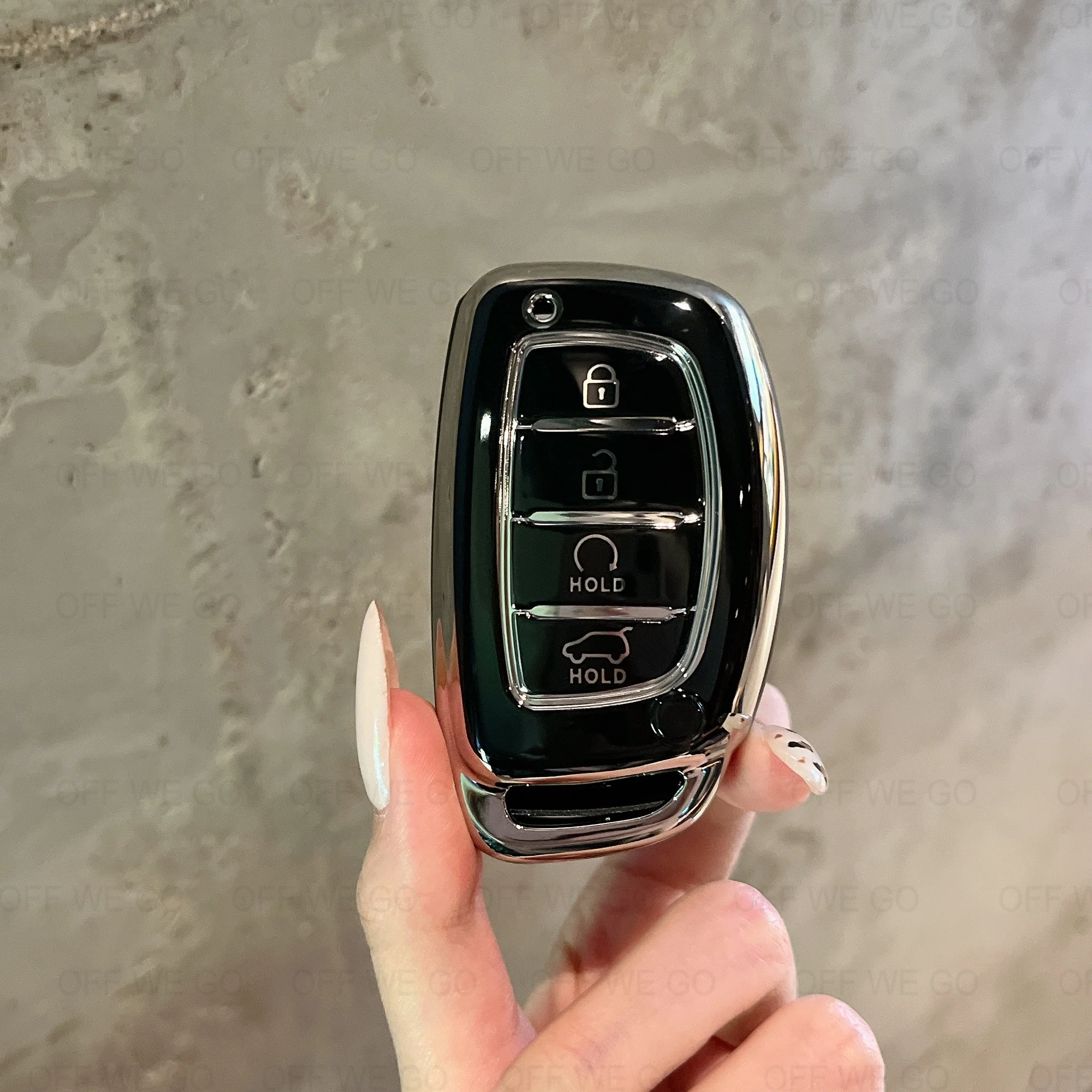 Leder-Autoschlüsselanhänger Schlüsselring Autoschlüsselhülle Set für Hyundai Tucson Santa Fe Rena Sonata Elantra Creta Ix35 Ix45 I10 I30 I40 – Detail 15