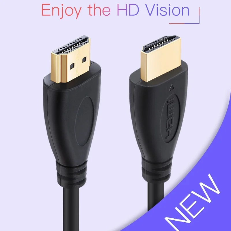 Nowy 0.3M 1M 1.5M 2M 3M 5M pozłacany kabel kompatybilny HDMI 1.4 1080p 3D przejściówka kabel do HDTV wideo