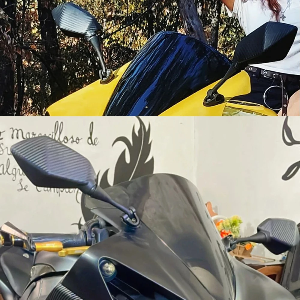 For Honda CBR650R CBR650F CBR500R CBR600F CBR600RR CBR1000RR CBR1100XX Mirrors Motorcycle Scooter Rear View Mirror Carbon Look