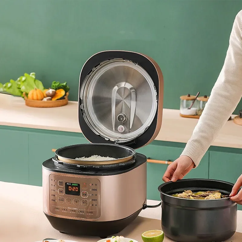 ميديا طنجرة الضغط ذكي 6L 5L طنجرة الأرز غير عصا 2 الأواني الداخلية مع قدر الضغط الكهربائي باخرة إبقاء الطعام طازجًا