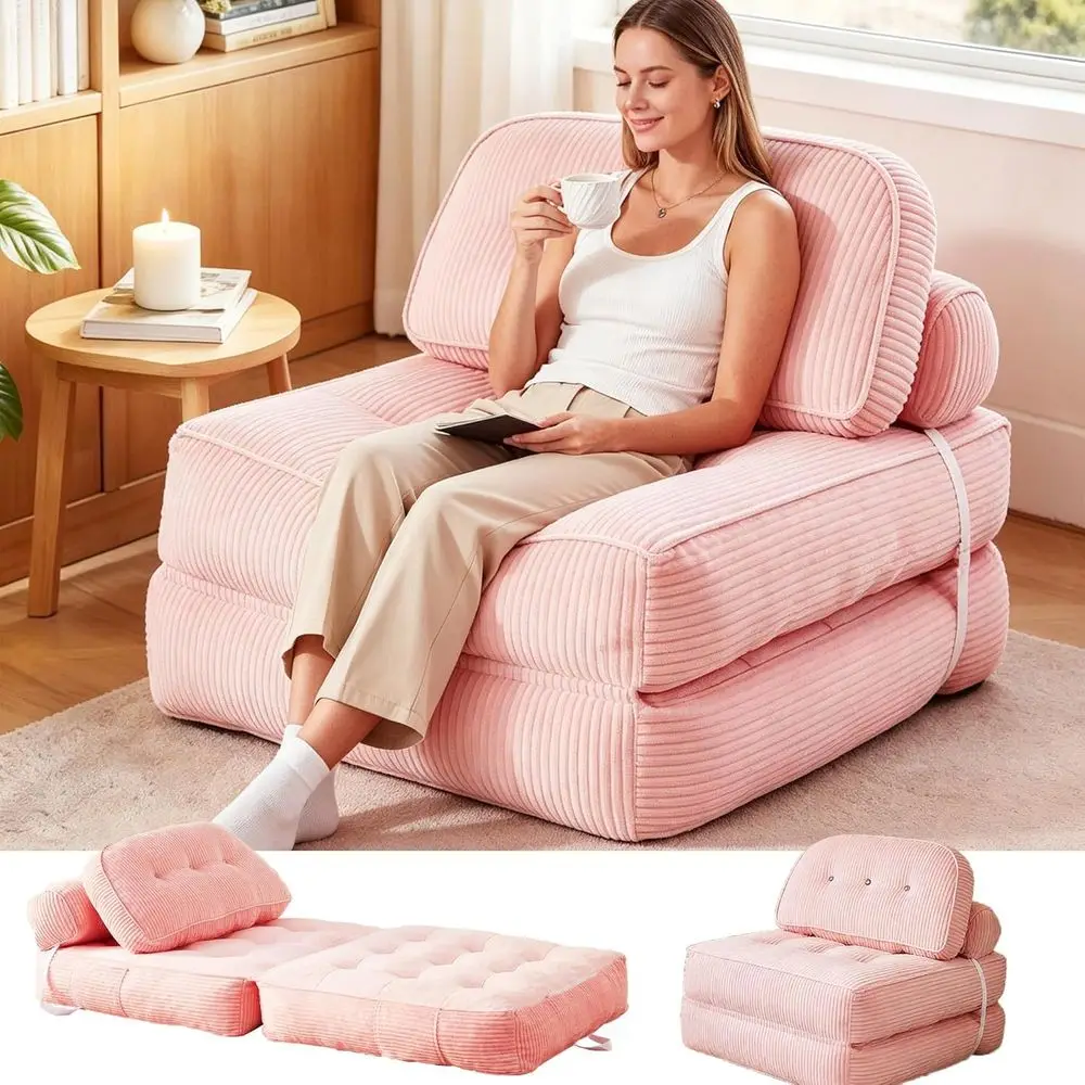 uton Soa Bed Chair - Convertible Sleeper Bed or Small Space, No Assembly Required, Space-Saving, Breathable & Sweat-Wicking or P