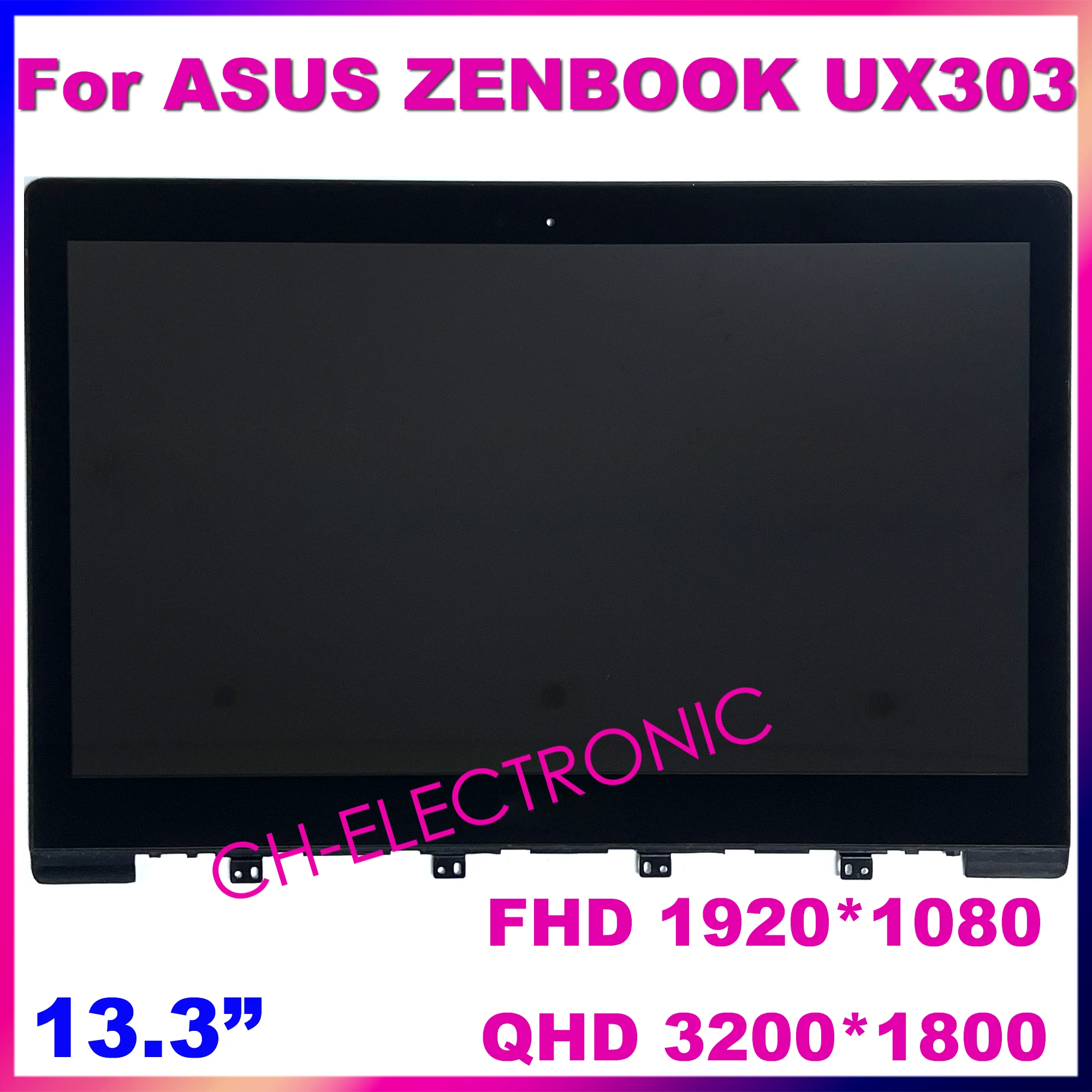 

13.3" FHD QHD LCD Screen Display Panel Touch Digitizer Glass Assembly With Bezel For Asus Zenbook UX303 UX303U UX303UA UX303UB