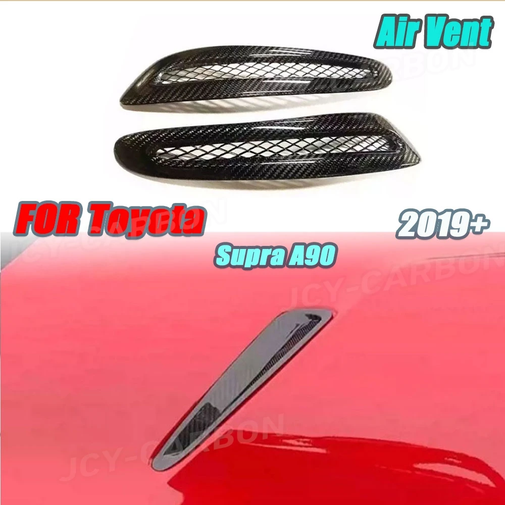 

For Toyota Supra A90 2019+ Carbon Fiber 2PCS Car Front Hood Air Vent Splitter Body Kit Car Accessories