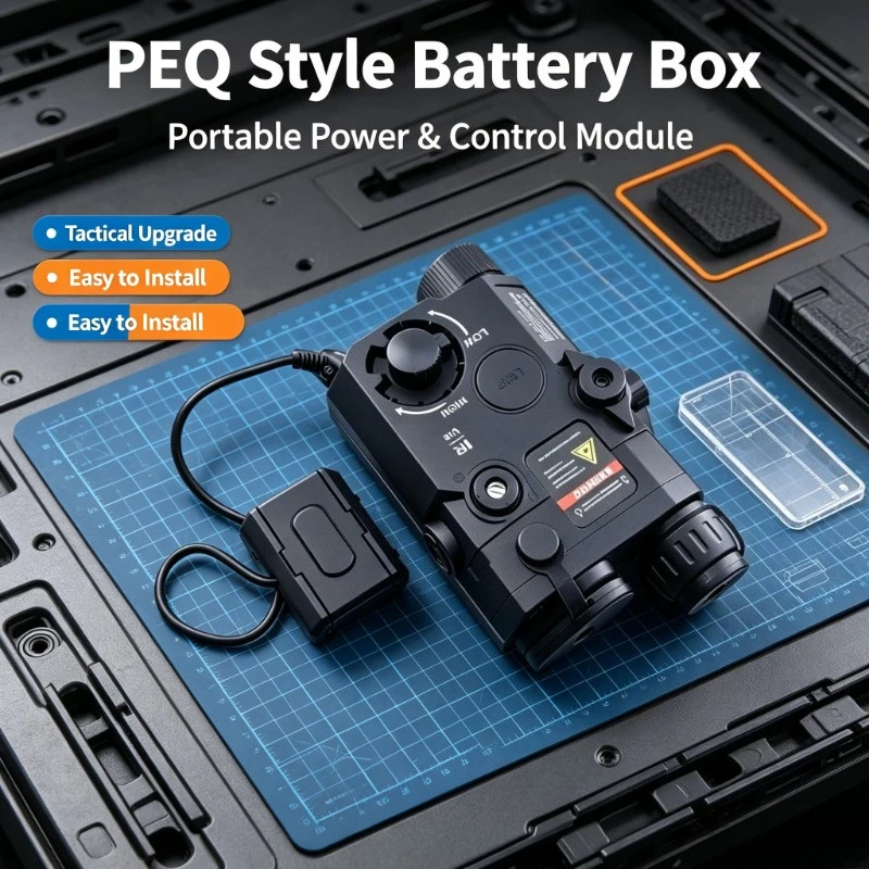 Infrared Laser with 500-Lumen Variable Flashlight, PEQ-15 Nylon Battery Housing, Zero Tunable Model Toy Upgrade Part