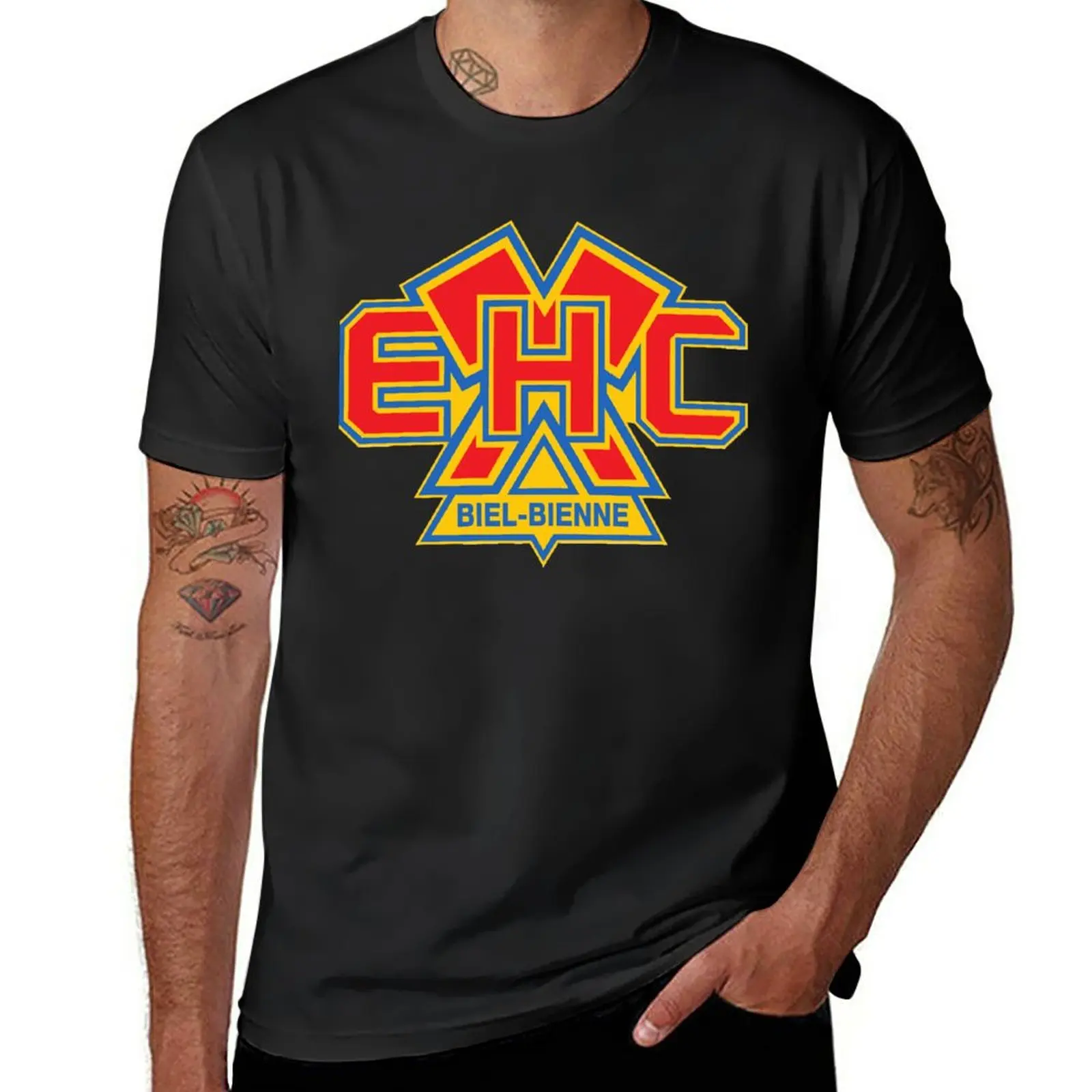 

EHC Biel Bienne Swiss Ice Hockey Sports Fans EHCB Switzerland Essential T Shirt T-Shirt funny t shirts Men's t-shirts