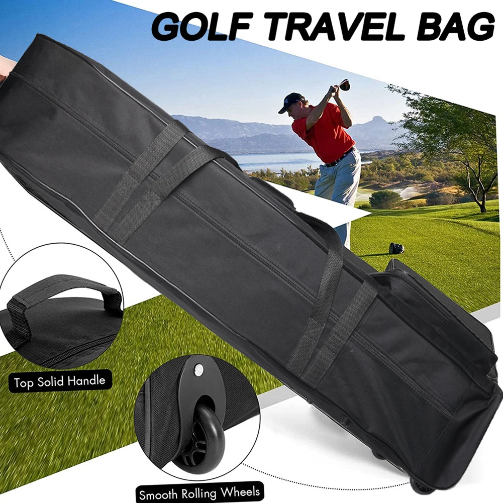 Golf Aviation Travel Bag With Wheels Large Capacity Club Cover Foldable Lightweight 900D Oxford Airplane Travelling Ball Bags