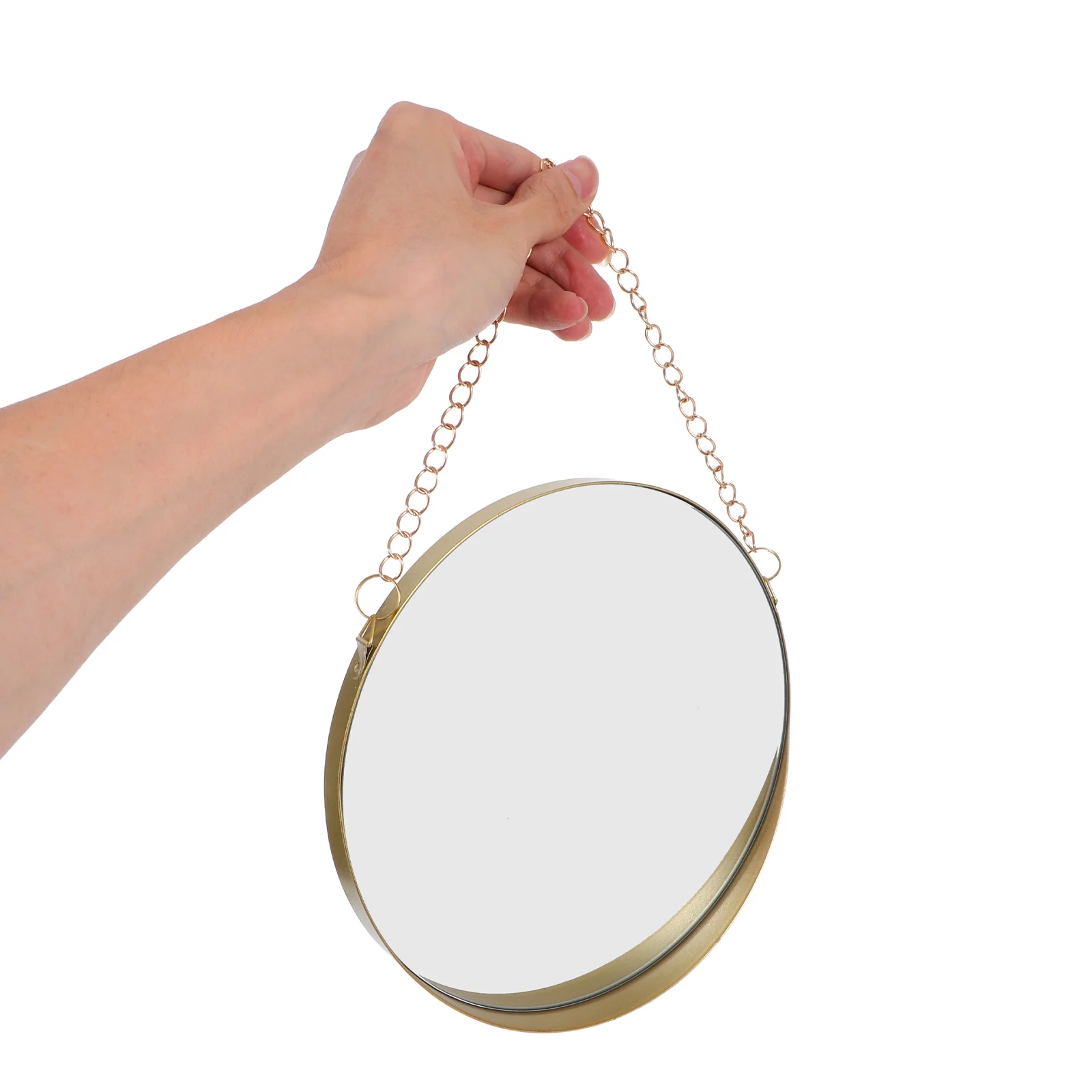 

1Pcs Nordic Style Wall Mirror Golden Size S Metal Frame Hanging Mirror for Bathroom Toilet Entryway Light Decor