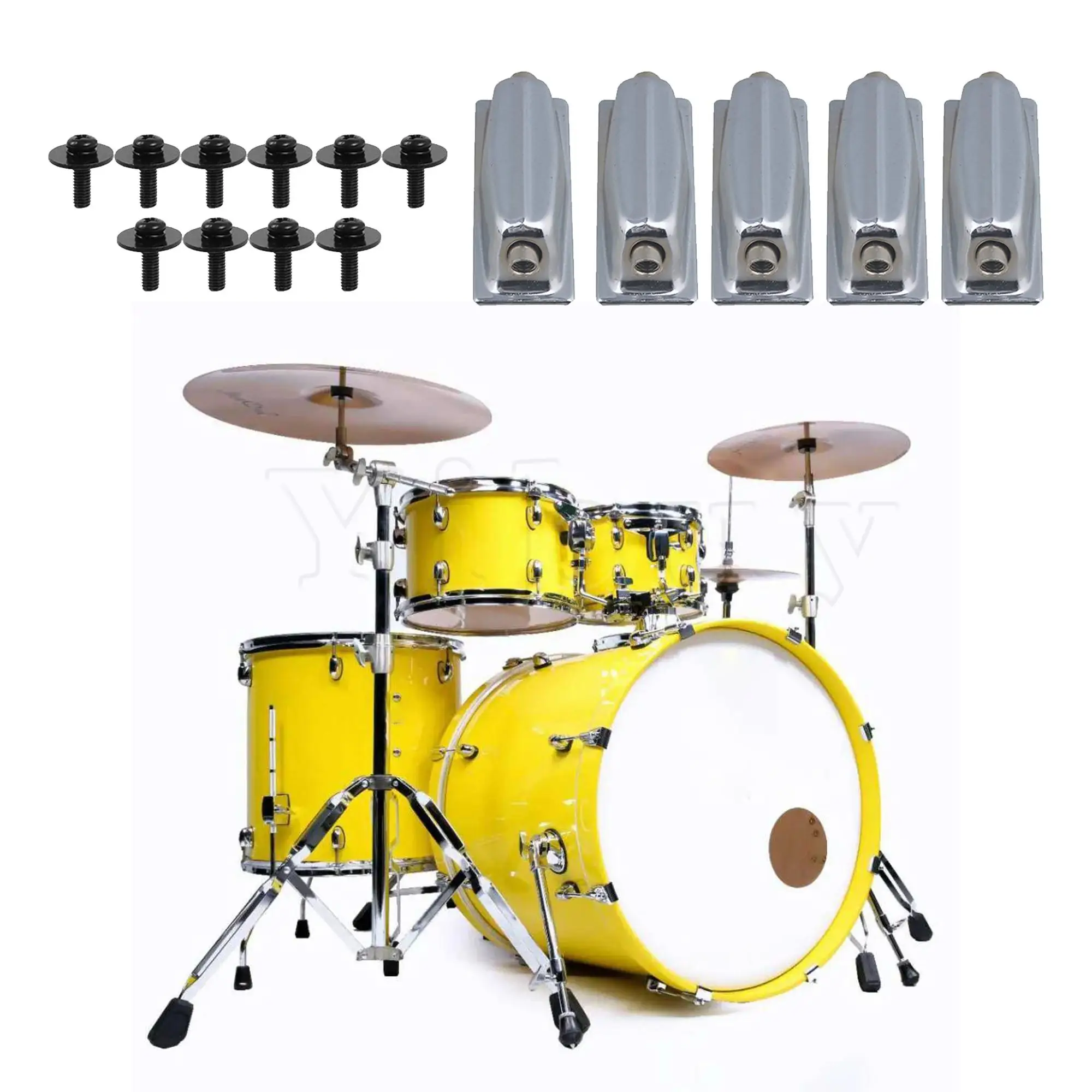 

Yibuy 5 шт. односторонние барабанные наконечники 1,89 дюйма, ударная часть с винтами M5 x 16 мм