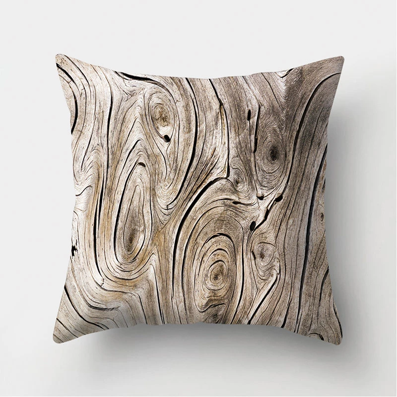 Wooden and stone pattern cushion cover home living room sofa car decoration waist  pillow