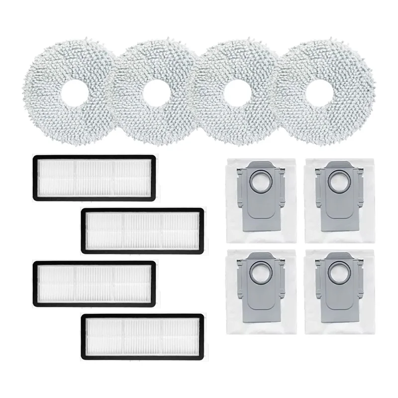 

FGGS-For Roborock Qrevo Curv / P20 Pro Robot Vacuum Cleaner Hepa Filter Mop Cloth Dust Bag Accessories Replacement Parts