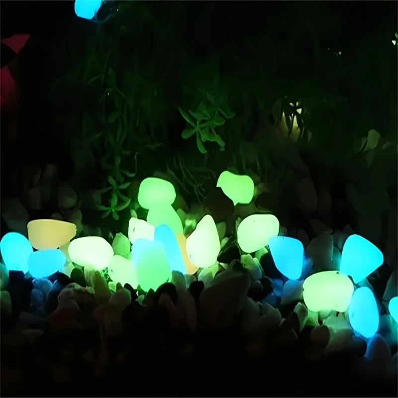 Luminous pebbles500-2000PCSLuminous stones for outdoor garden decoration, potted plants, micro-landscape ornaments, and gardenin