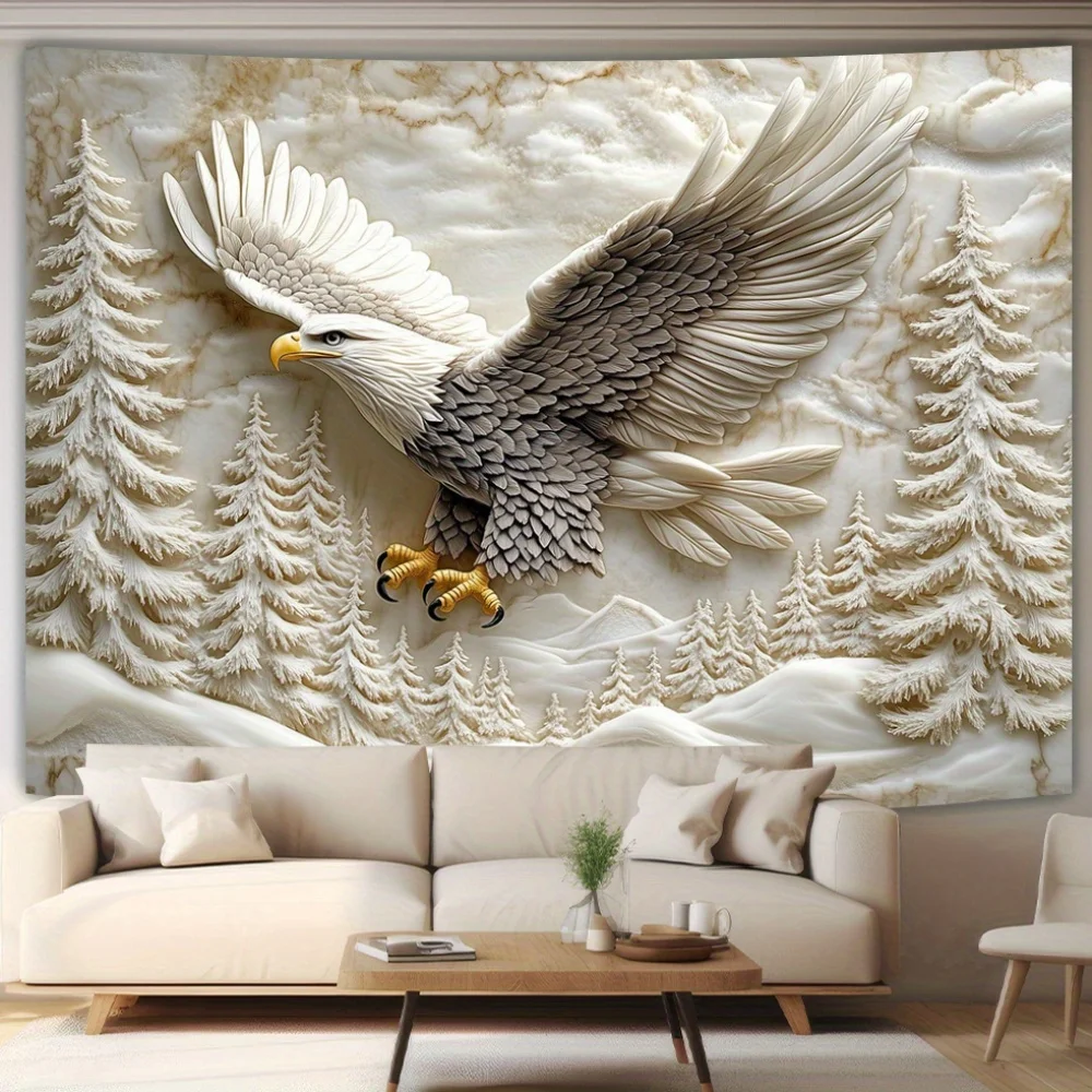 Tapisserie d'aigle en attendant – Parfaite pour la décoration de la maison, ajoutez le charme de la majesté et de la nature dans votre espace de vie