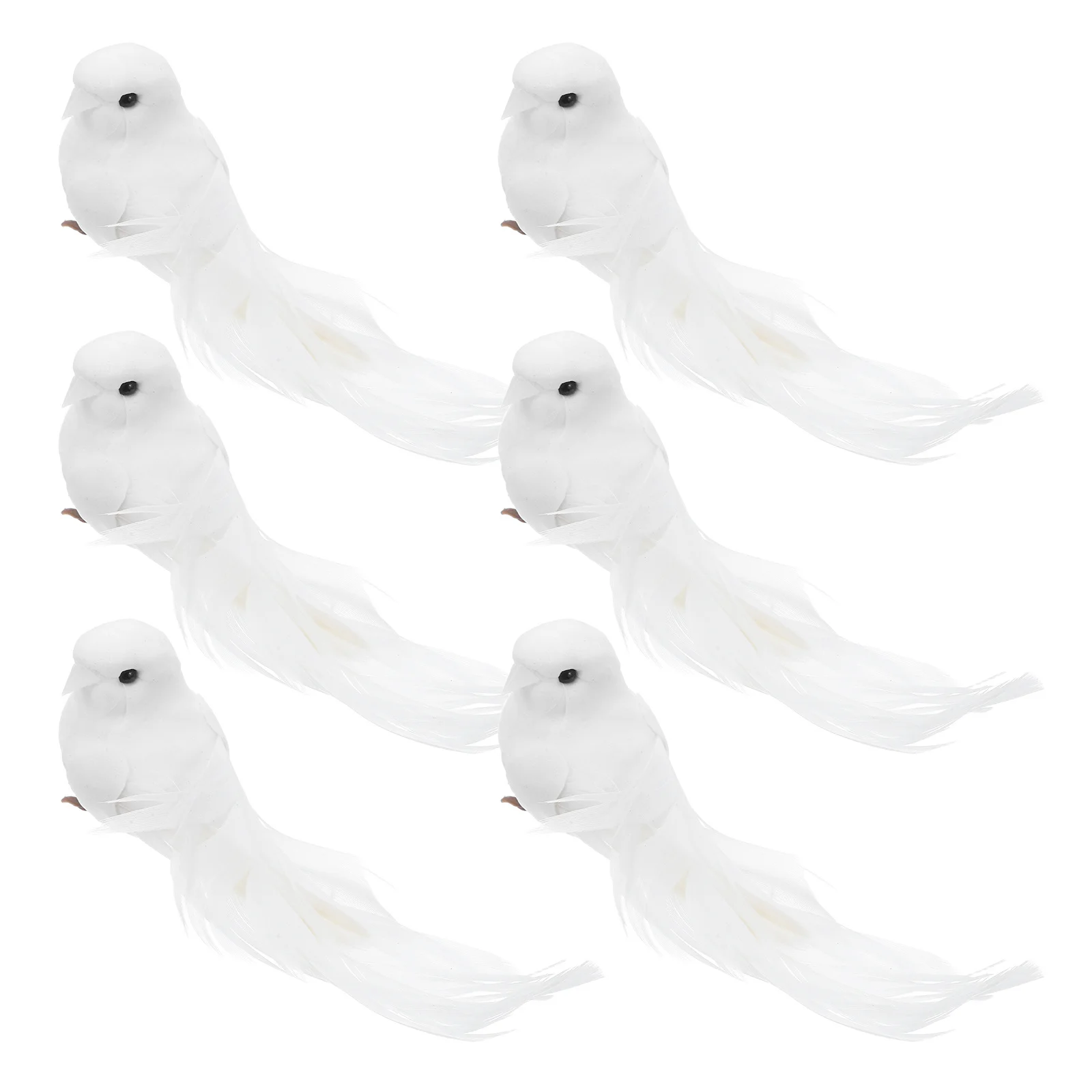 

6Pcs Realistic White Doves Decorative Artificial Birds for Wedding Christmas Tree Home Decor Realistic Bird Ornaments