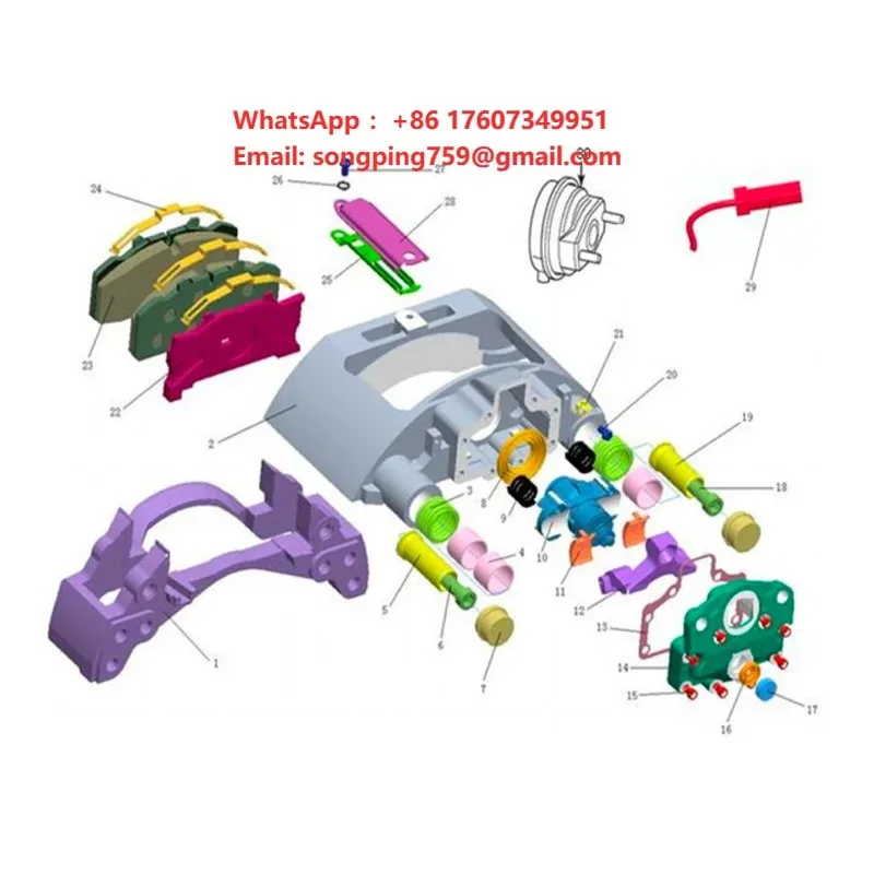 Bus Left Brake Caliper Assembly for Higer Bus Spare Parts 35RB5-01520 35RB501520 KLQ6920QCE4
