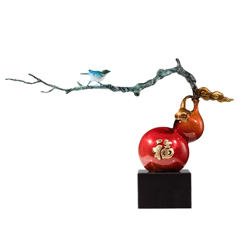 

Fulu Ankang gourd brass ornament copper gourd metal ornament home living room entrance opening housewarming