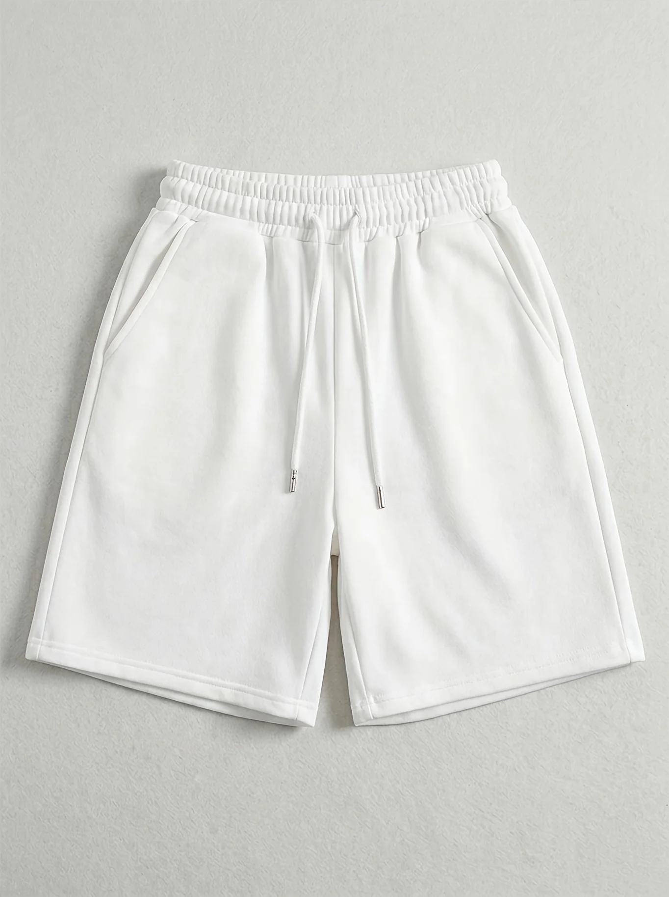 Pantalones cortos deportivos con cintura elástica y cordón, de estilo informal, con bolsillos, ideales para hacer ejercicio en casa, para el uso diario y para actividades al aire libre.