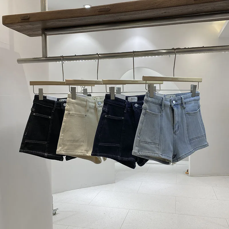 

Winter 2024 Women's Slimming Fleece Lined Thickened Wide Leg Short Jeans High Waist Denim Shorts Elastic Fit Versatile Small ...