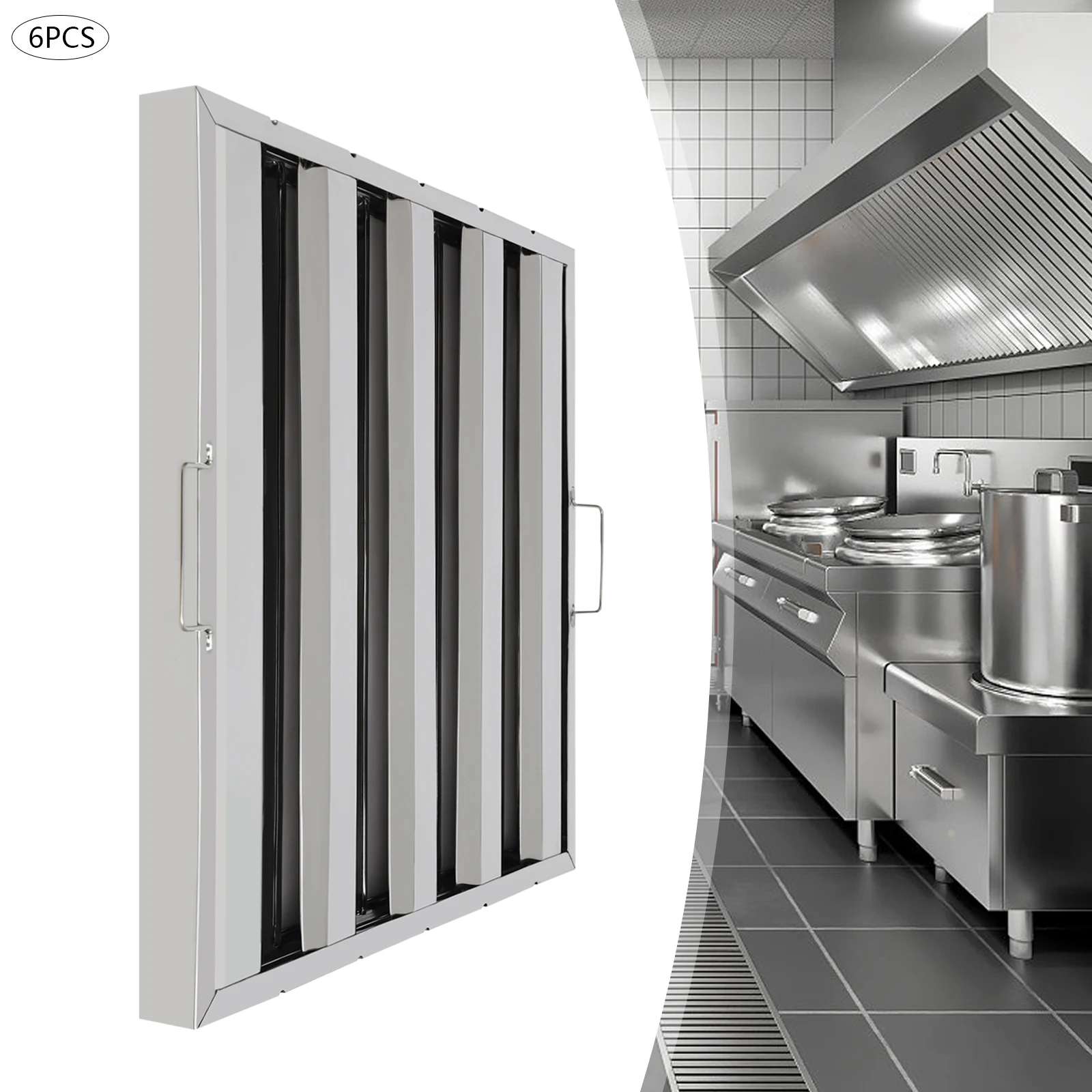 Range Hood Filter, Stainless Steel, Efficient Grease Drainage, Easy to Clean, Perfect for Heavy Cooking
