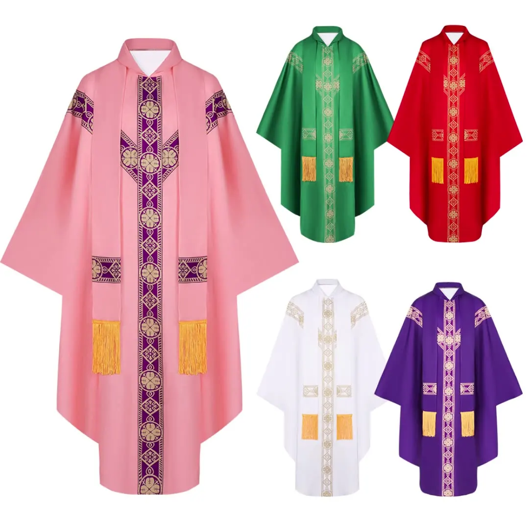 

Catholic Priest Chasuble Church Mass Vestment Robe Chasuble Priest Vintage Baggy Robe Gown Cape