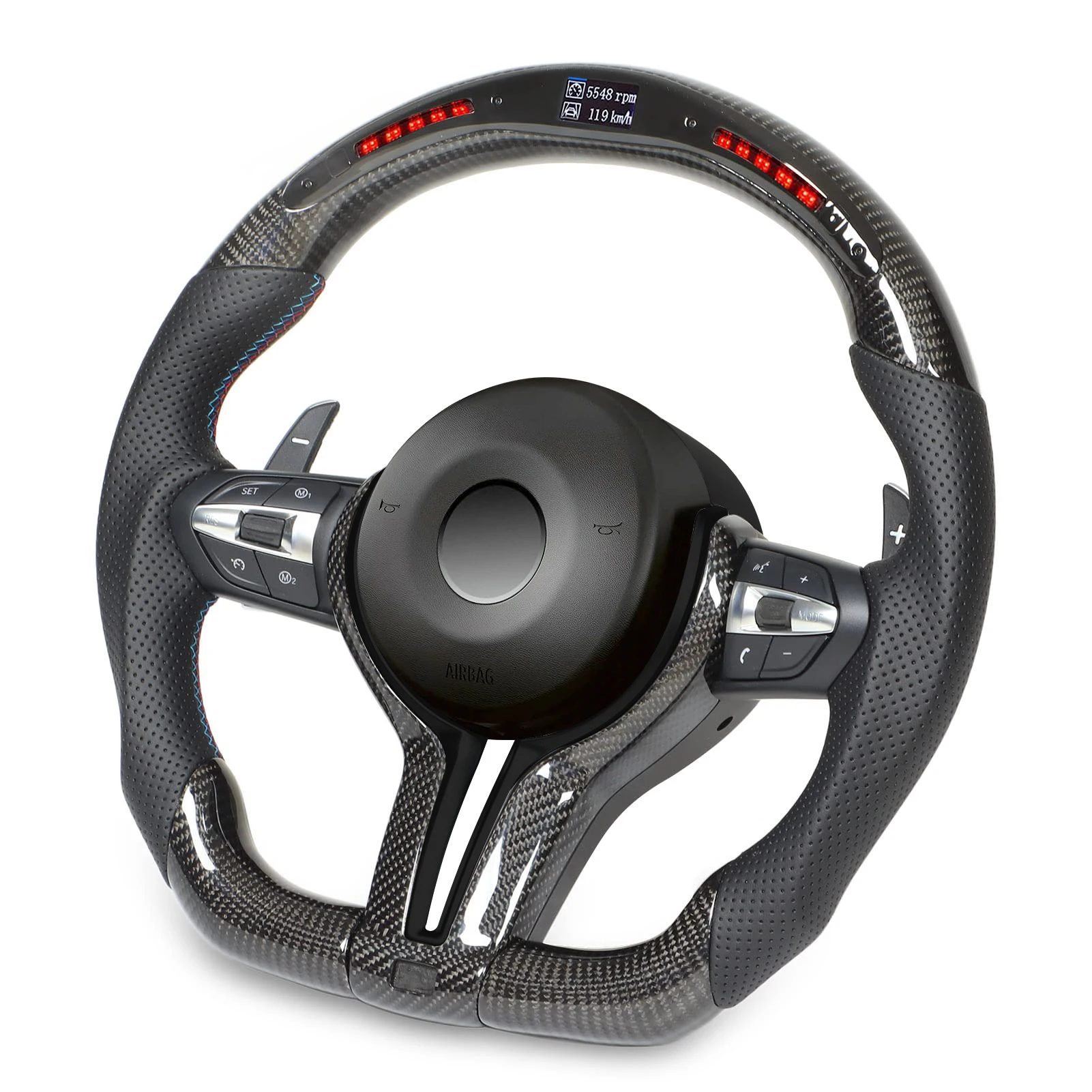 Car Racing Steering Wheel For BMW F20 F30 F45 F10 F01 F12 F15 F82 F87 Carbon Fiber Interior Accessories