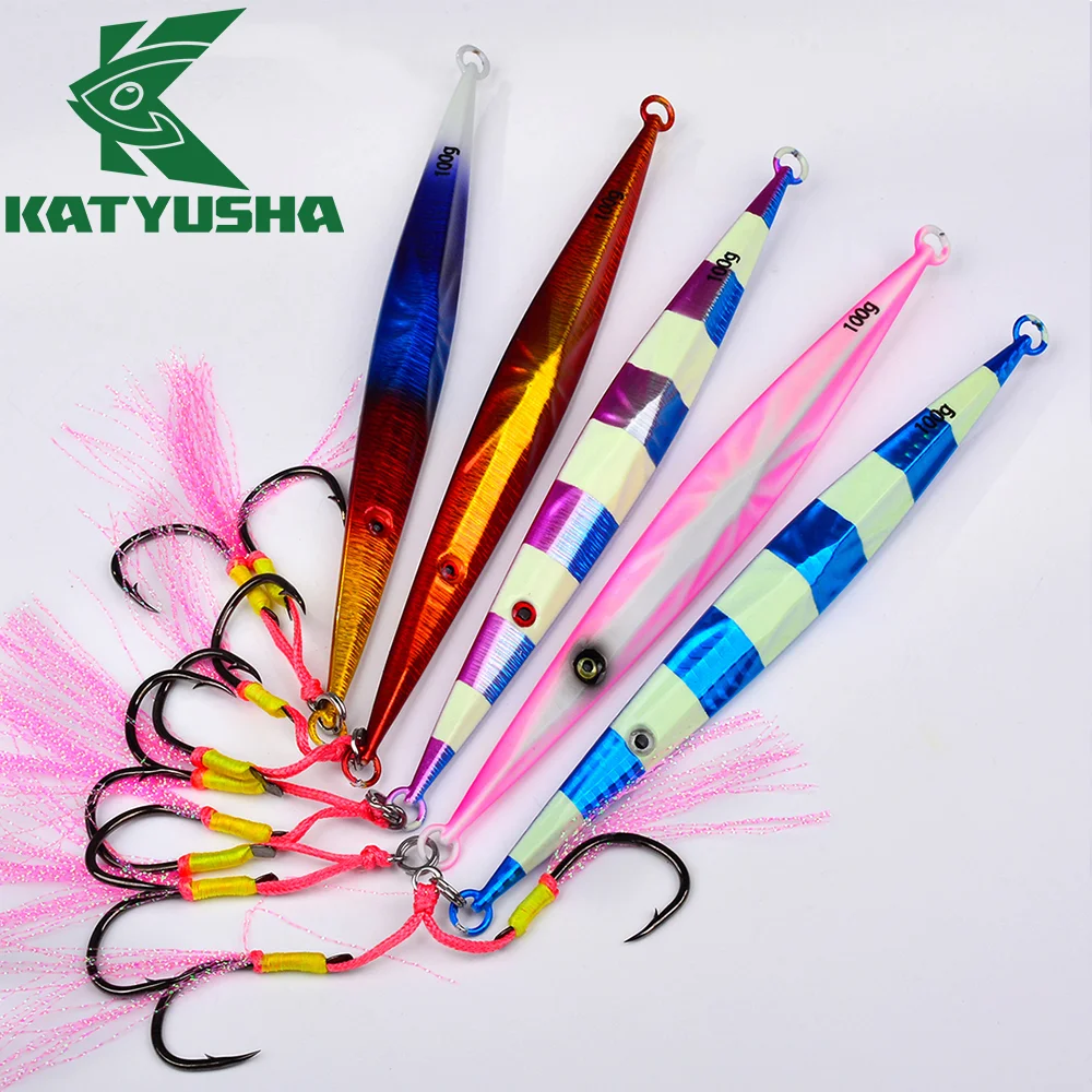 

KATYUSHA Vertical Metal Bait Shore Throwing Slow Pull Fishing Fast Sinking False Bait 1PC Trout Large Tuna Sea Fishing Lures