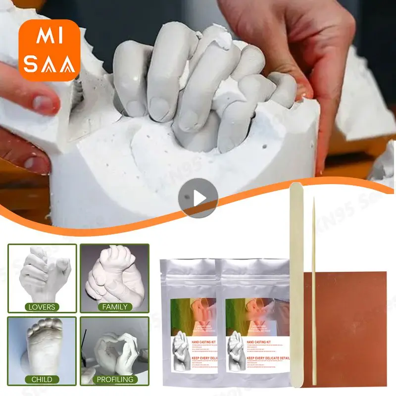 3D Hands Mold DIY Hand Foot Print Model Baby Plaster Mold Souvenir Wedding Friends Anniversary Gifts Couples 3D Clone Powder