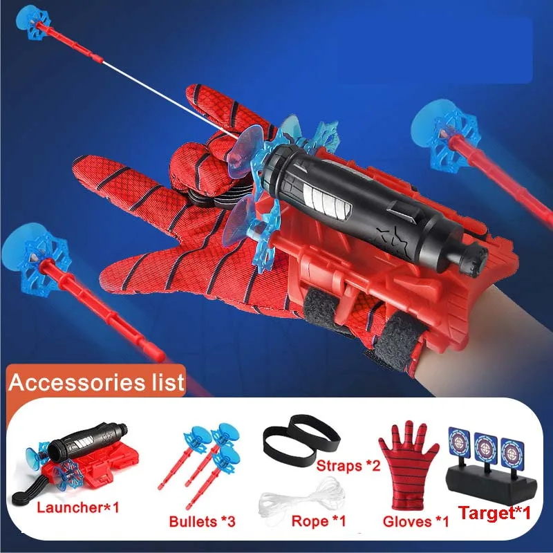 Halloween Avengers Spider-Man Web-Shooter-Handschuhe, Superheld-Projektilwerfer, springende Handschuhe, Geburtstagsgeschenke, Karneval, Spiel-Requisite