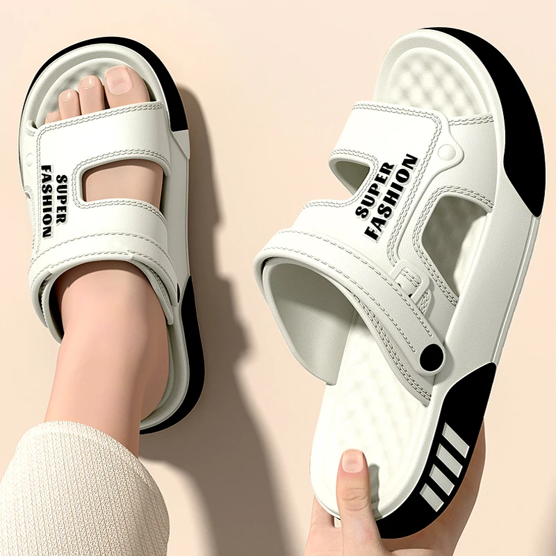 Men Slippers Summer EVA Soft Sole Thick Platform Slides Sandals Outdoor Walking Beach Shoes Non Slip Flip Flops Mens Home Shoes view 6