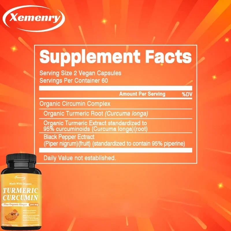 Turmeric Curcumin with Black Pepper  - Joint Support,Relieve Joint Pain, Support Brain Health & Heart Health