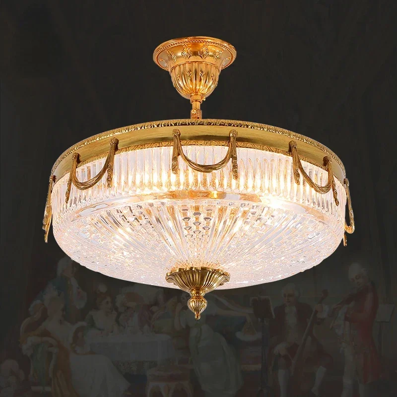 

XUANZHAO European Style Led Suspended Ceiling Light Gold Corridor Ceiling Crystal Lamp Lights