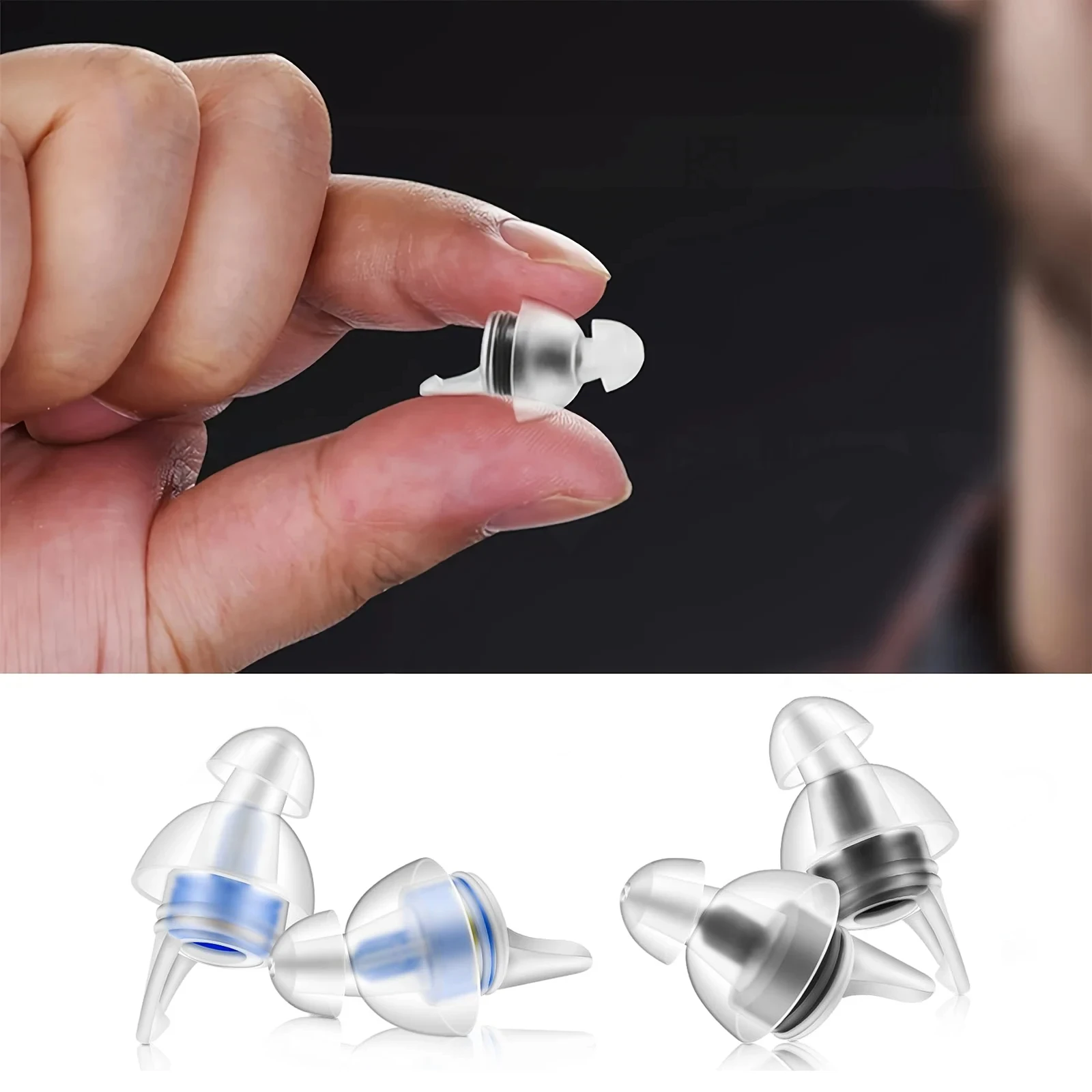 Silicone High Fidelity Concert Ear Plugs for Noise Cancelling Reusable Musicians Motorcycles Sleeping Work, Study, Swim