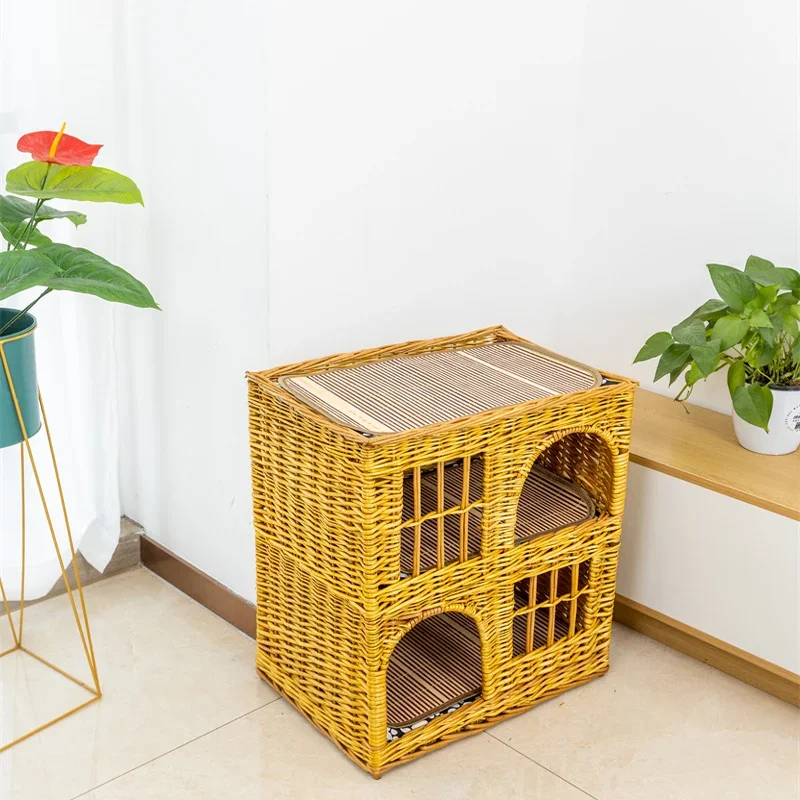 Four Seasons Universal Willow Ca t Nest D ouble-layer V illa Pet N est Remov ble