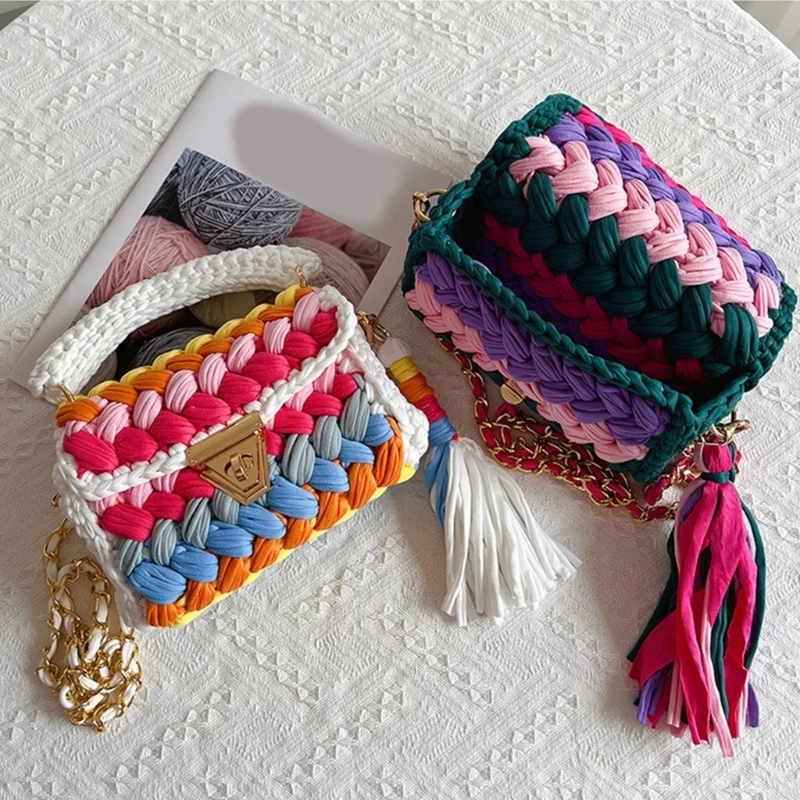 Crossbody Shoulder Bag Leisure Bag Large Capacity Handmade Woven Bag for Women 066F