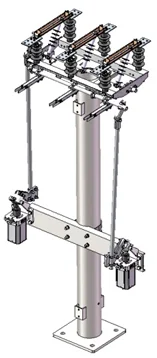 GW4A 27.5 KV الصناعية 50 هرتز قطع التبديل في الهواء الطلق الجهد العالي 3 المرحلة 1250A للتطبيقات الصناعية