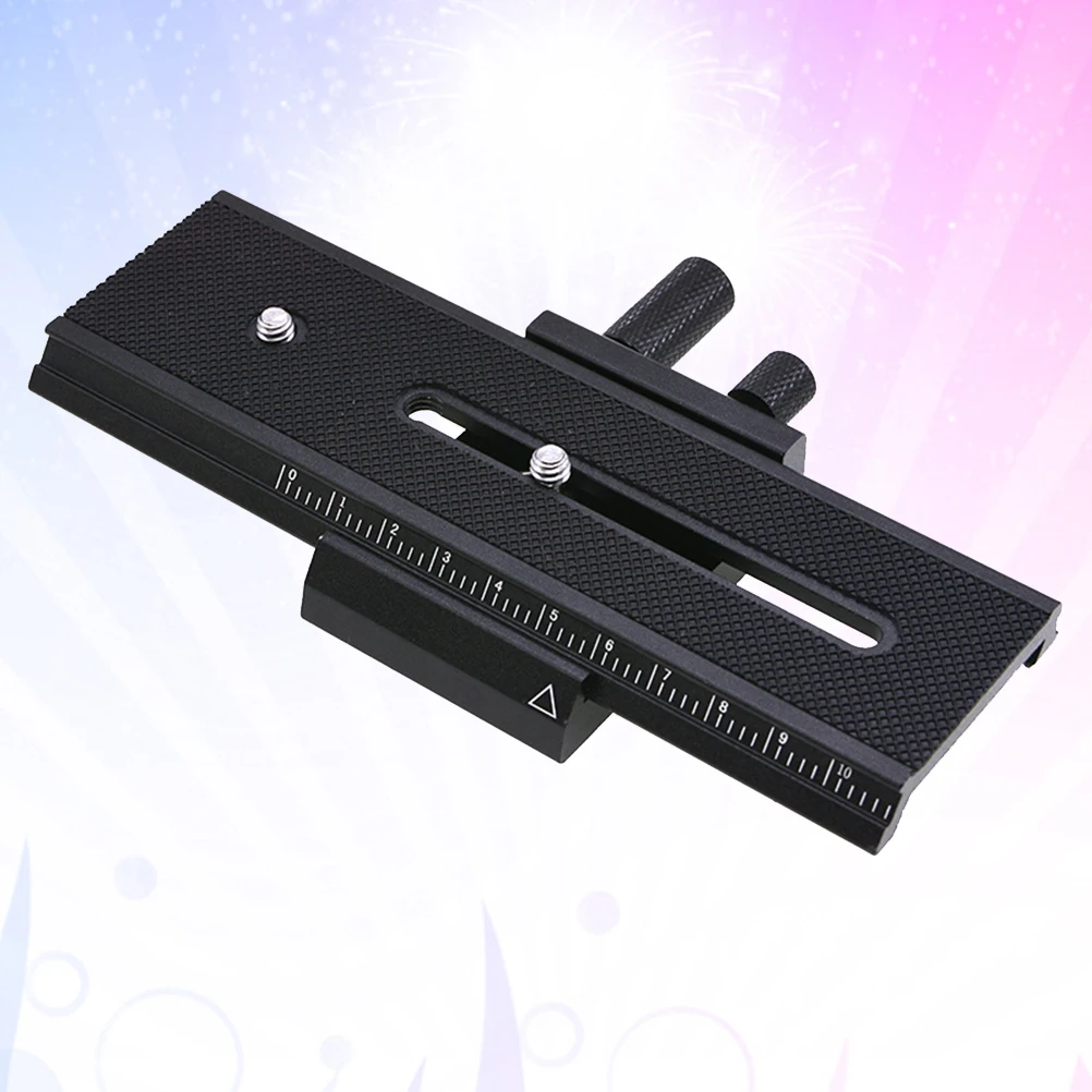 

Aluminum Alloy Macro Rail Rod Support Bracket Guide Stand for 4 Inch Screw Hole Quick Release Plate Anti Shake